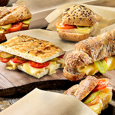 Snackbeutel und Sandwichtüten aus beigem Papier