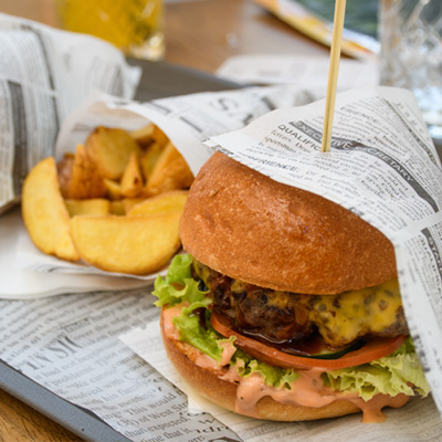 Wickelpapier für Pommes Frites, Patatoes und Burger