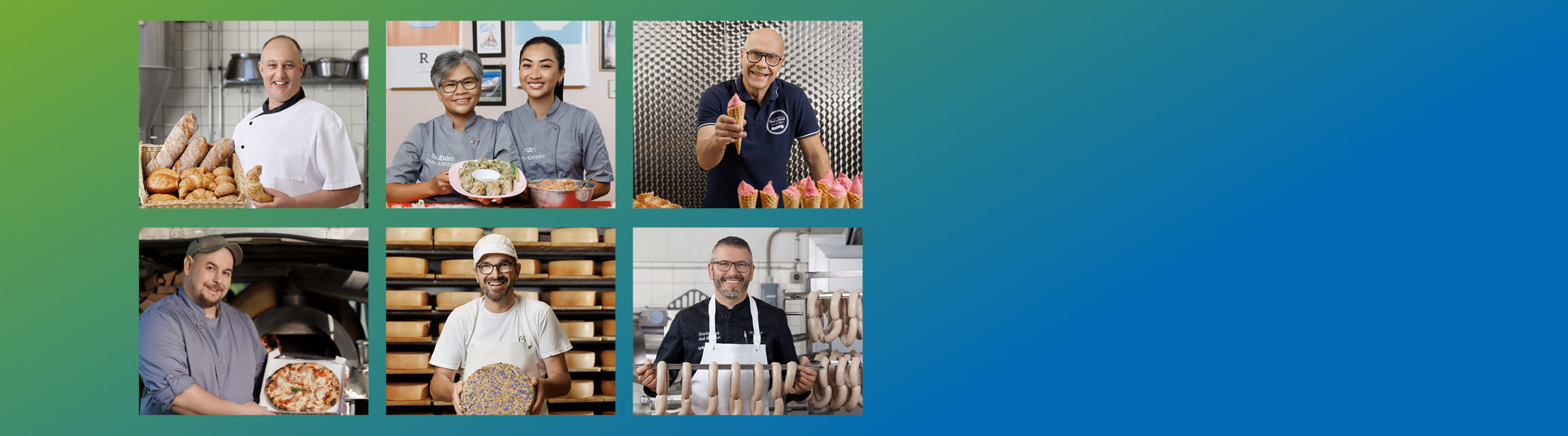 Bilder der Pacovis-Kampagne mit glücklichen Kunden
