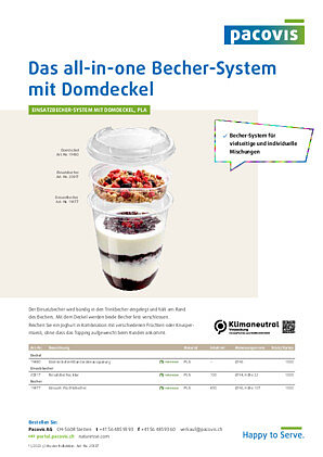 Das all-in-one Becher-System mit Domdeckel