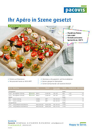 Zuckerrohr-Platten für Ihren Apéro