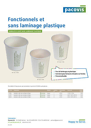 Gobelets à café sans laminage plastique