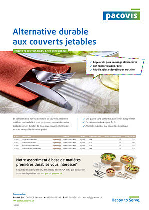 Couverts réutilisables en acier inoxydable