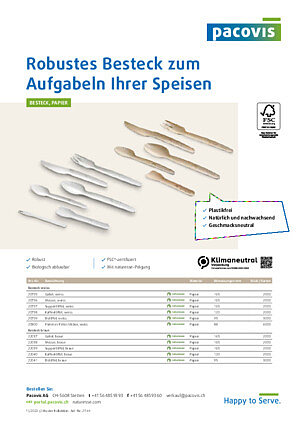 Robustes Papierbesteck