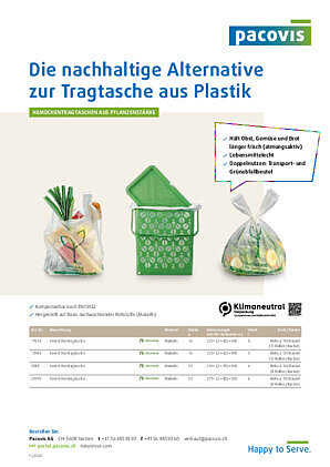 Stabile Tragtasche aus Pflanzenstärke
