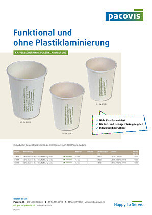 Kaffeebecher ohne Plastiklaminierung