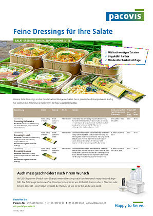 Salat-Dressing im Einzelportionen-Stick