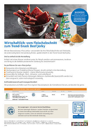 Paco Jerky - vom Fleischabschnitt zum Trend-Snack Beef Jerky