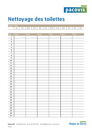 Nettoyage des toilettes